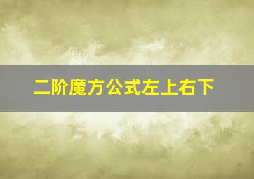 二阶魔方公式左上右下