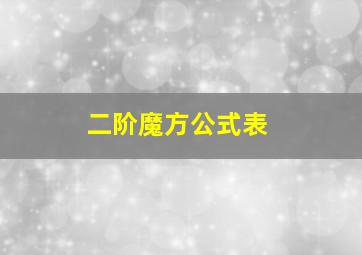 二阶魔方公式表