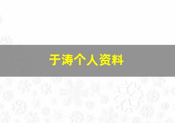 于涛个人资料