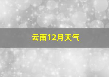 云南12月天气