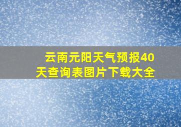 云南元阳天气预报40天查询表图片下载大全