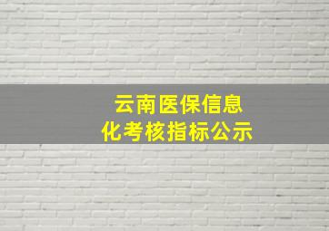 云南医保信息化考核指标公示