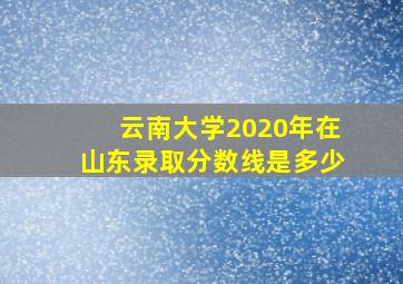 云南大学2020年在山东录取分数线是多少