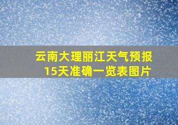 云南大理丽江天气预报15天准确一览表图片