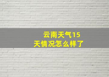 云南天气15天情况怎么样了