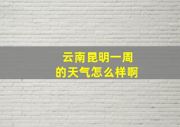 云南昆明一周的天气怎么样啊