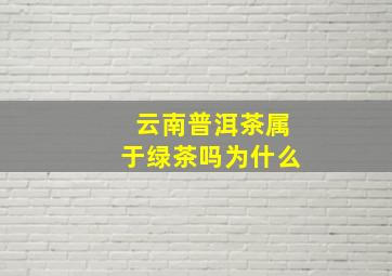 云南普洱茶属于绿茶吗为什么