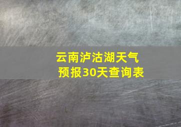 云南泸沽湖天气预报30天查询表