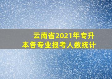 云南省2021年专升本各专业报考人数统计