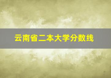 云南省二本大学分数线