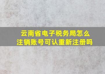 云南省电子税务局怎么注销账号可认重新注册吗