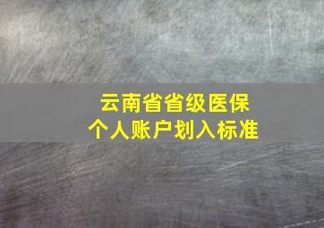 云南省省级医保个人账户划入标准