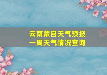 云南蒙自天气预报一周天气情况查询