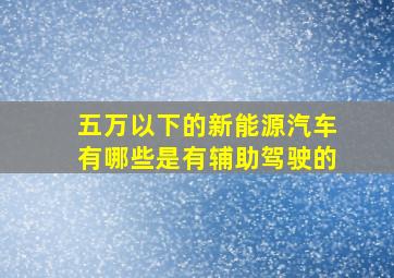 五万以下的新能源汽车有哪些是有辅助驾驶的