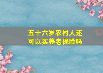 五十六岁农村人还可以买养老保险吗