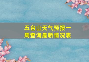 五台山天气预报一周查询最新情况表