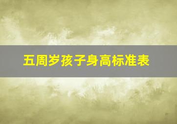 五周岁孩子身高标准表