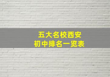 五大名校西安初中排名一览表