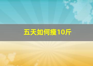 五天如何瘦10斤