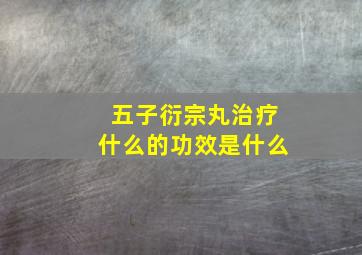 五子衍宗丸治疗什么的功效是什么