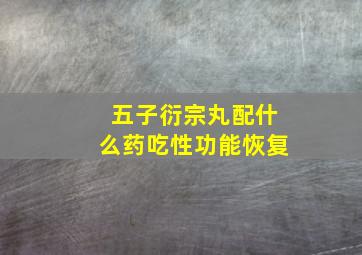 五子衍宗丸配什么药吃性功能恢复