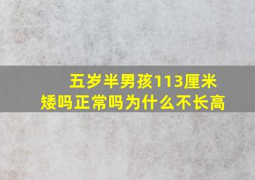 五岁半男孩113厘米矮吗正常吗为什么不长高