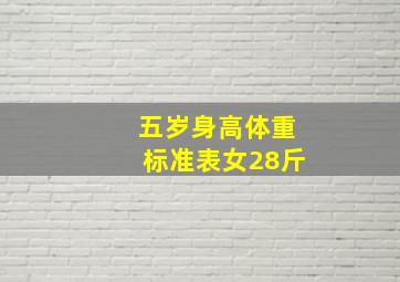 五岁身高体重标准表女28斤