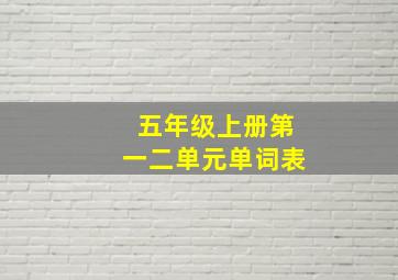 五年级上册第一二单元单词表