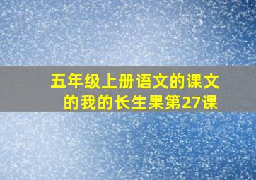 五年级上册语文的课文的我的长生果第27课