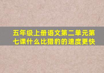 五年级上册语文第二单元第七课什么比猎豹的速度更快