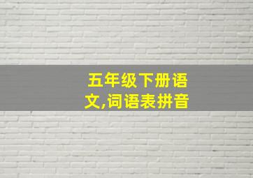 五年级下册语文,词语表拼音