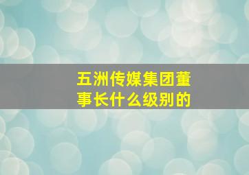 五洲传媒集团董事长什么级别的