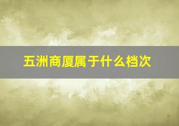 五洲商厦属于什么档次