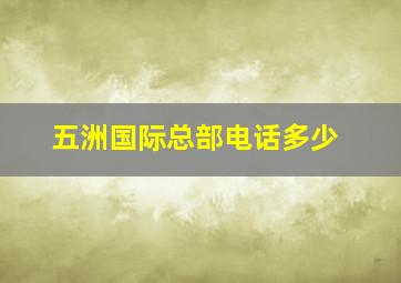 五洲国际总部电话多少