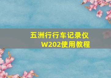 五洲行行车记录仪W202使用教程