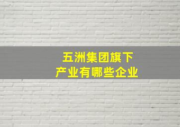 五洲集团旗下产业有哪些企业