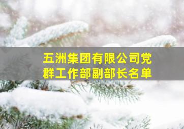 五洲集团有限公司党群工作部副部长名单