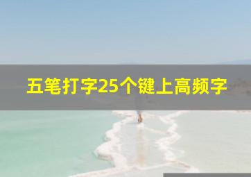 五笔打字25个键上高频字