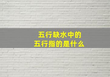 五行缺水中的五行指的是什么