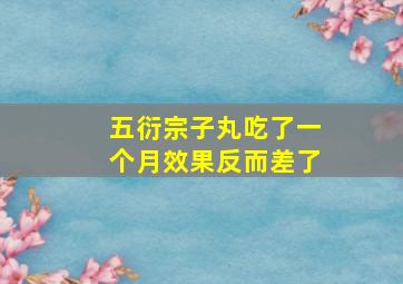 五衍宗子丸吃了一个月效果反而差了