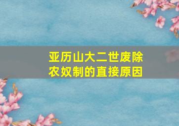 亚历山大二世废除农奴制的直接原因