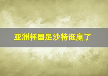 亚洲杯国足沙特谁赢了