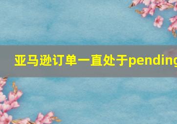 亚马逊订单一直处于pending