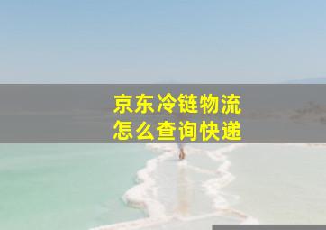 京东冷链物流怎么查询快递