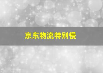 京东物流特别慢