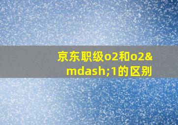 京东职级o2和o2—1的区别