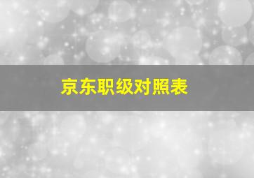 京东职级对照表