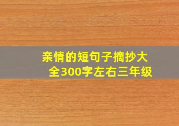 亲情的短句子摘抄大全300字左右三年级