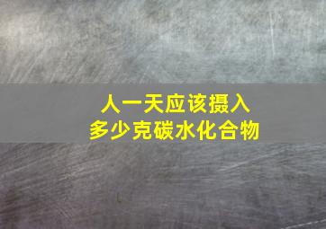 人一天应该摄入多少克碳水化合物