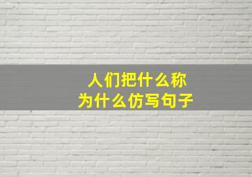 人们把什么称为什么仿写句子